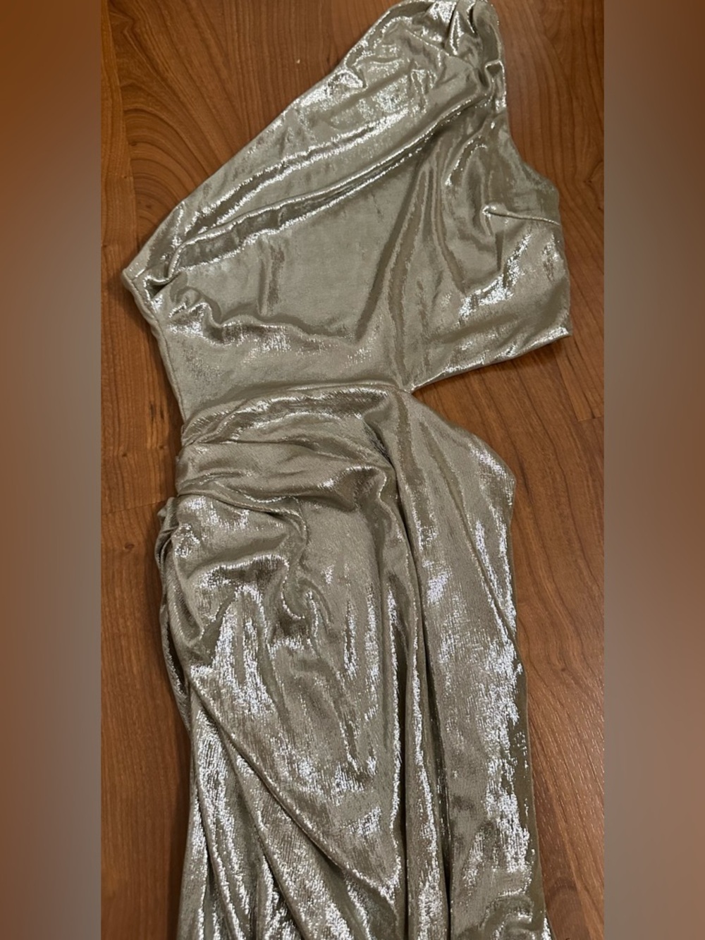 Metallic Silver Evening Dress